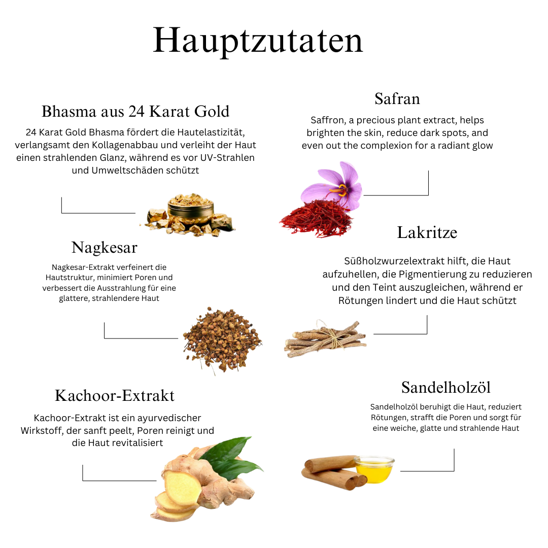 24K Gold Ayurvedisches Glühverstärkende Anti-Pigment Gesichtsöl