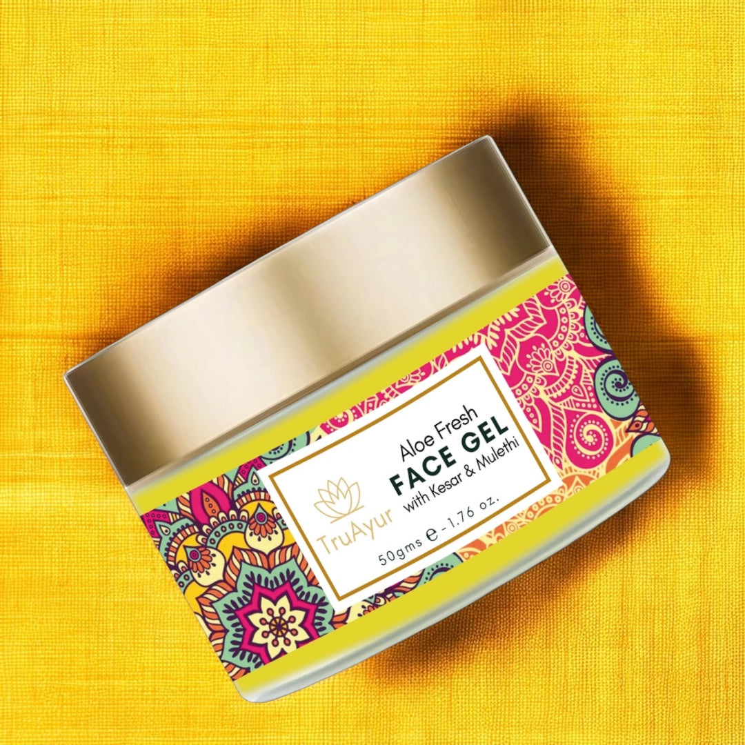 Aloe Fresh Gesichtsgel mit Kashmiri Kesar und Mulethi für einen strahlenden Glanz und tiefe Feuchtigkeitsversorgung