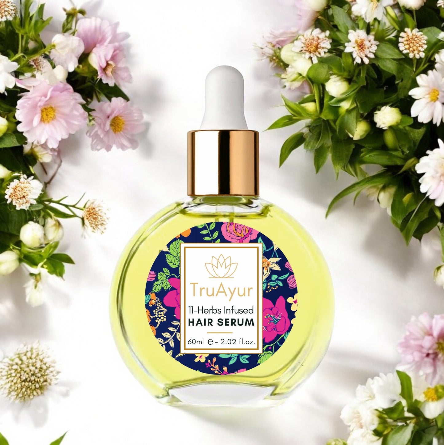 Ayurvedisches Haarserum-Öl mit 11 Kräutern für stärkeres Haar, gebändigten Frizz und strahlenden Glanz