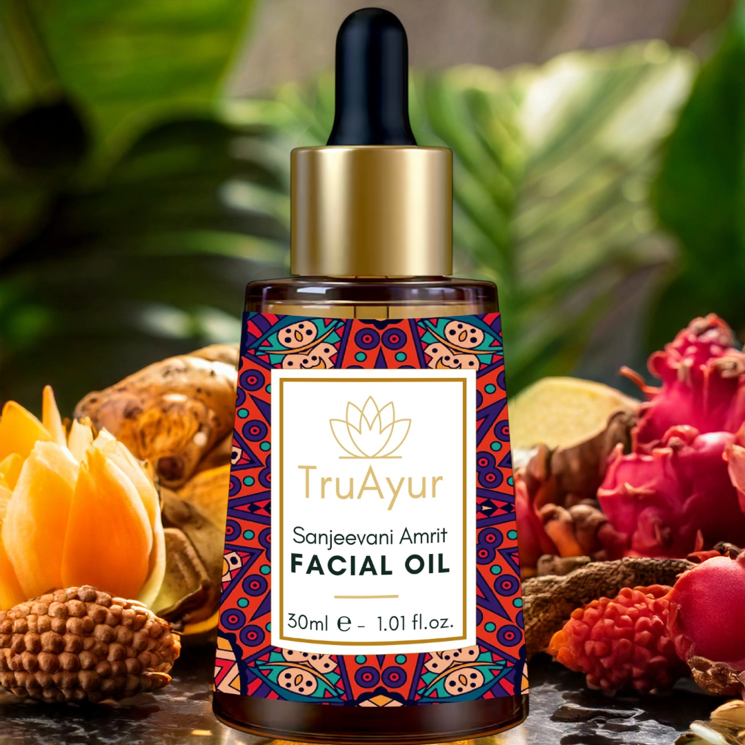 Nachtpflege Anti-Aging Ayurvedisches Gesichtsöl mit Bakuchi-Öl, Datteln und Litschi