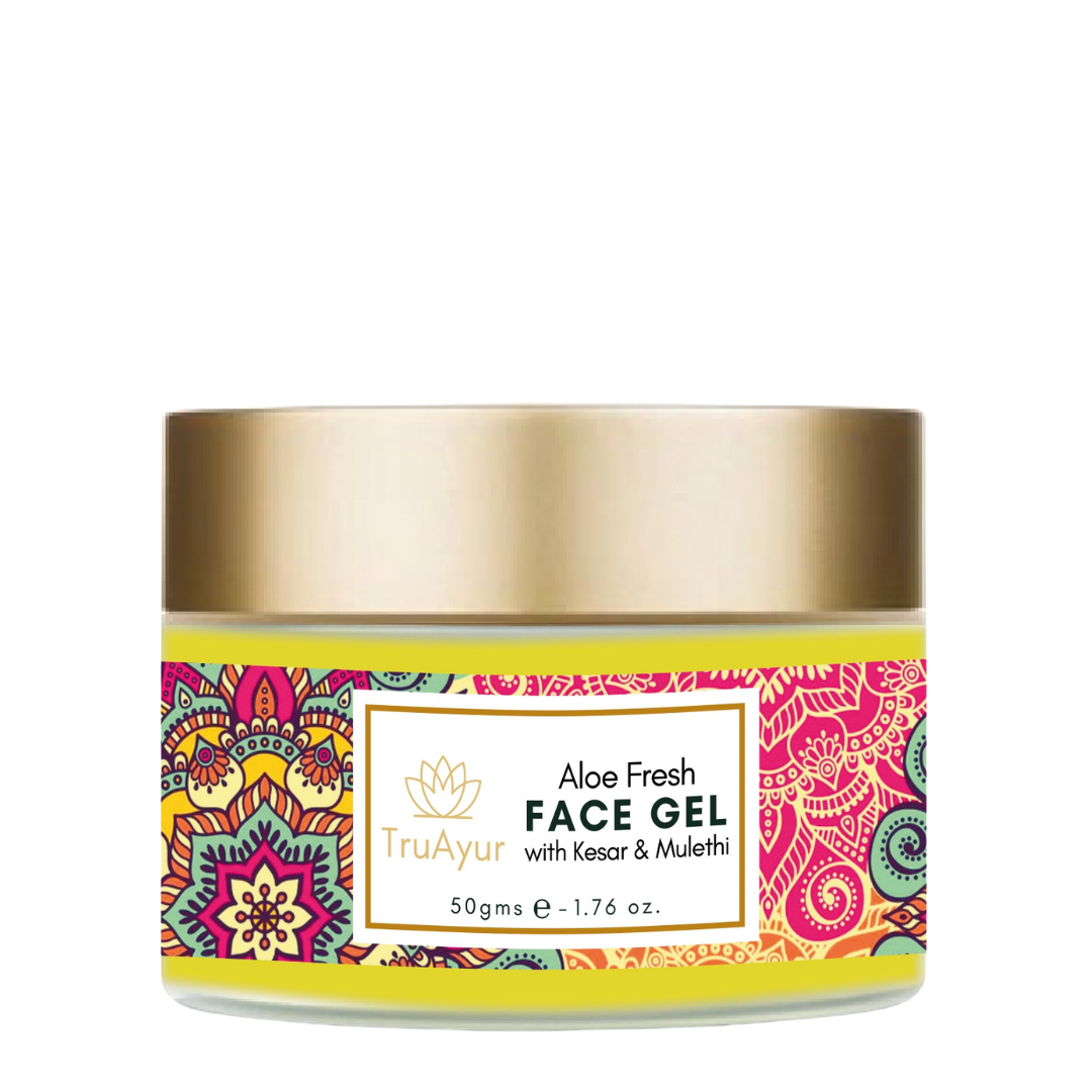 Aloe Fresh Gesichtsgel mit Kashmiri Kesar und Mulethi für einen strahlenden Glanz und tiefe Feuchtigkeitsversorgung