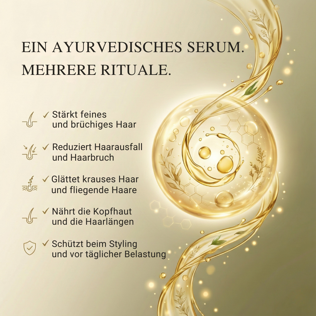 Ayurvedisches Haarserum-Öl mit 11 Kräutern für stärkeres Haar, gebändigten Frizz und strahlenden Glanz