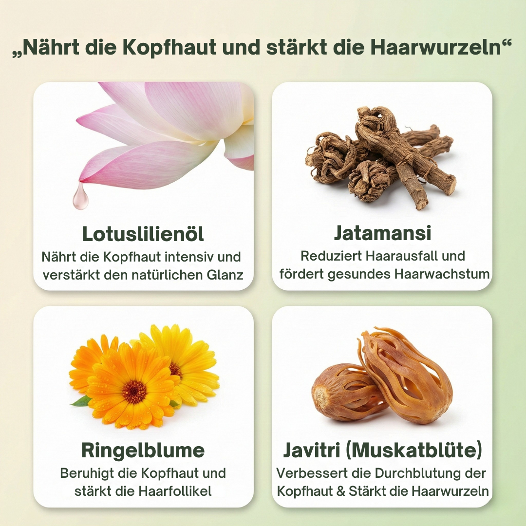 Ayurvedisches Haarserum-Öl mit 11 Kräutern für stärkeres Haar, gebändigten Frizz und strahlenden Glanz