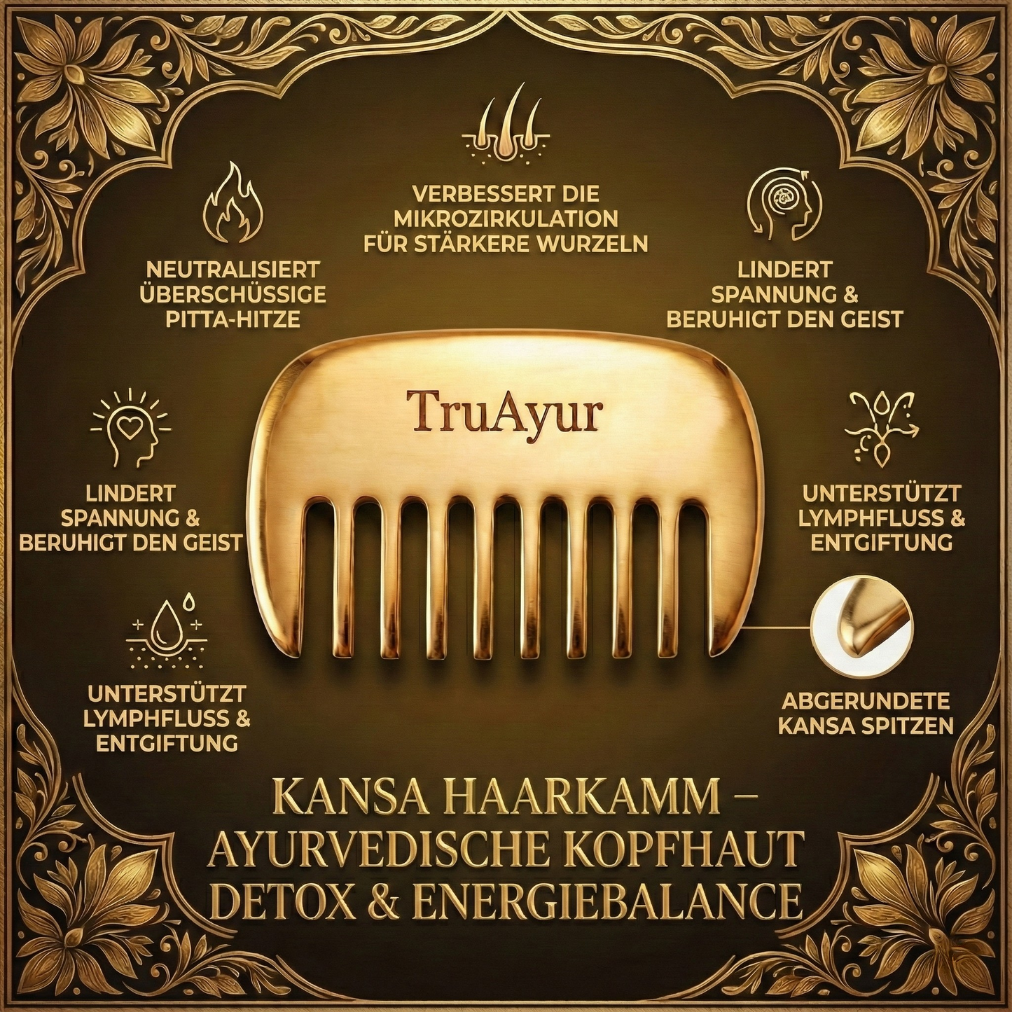 Kansa-Haarbürste – Ayurvedische Entgiftung für die Kopfhaut und Energieausgleich