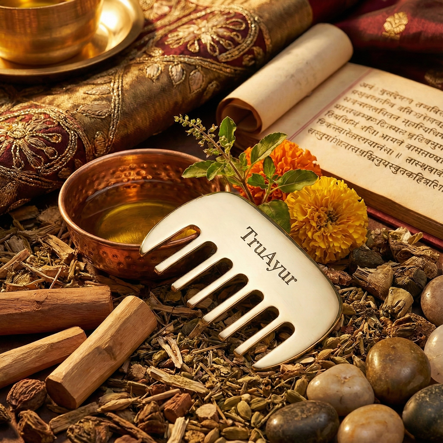 Kansa-Haarbürste – Ayurvedische Entgiftung für die Kopfhaut und Energieausgleich
