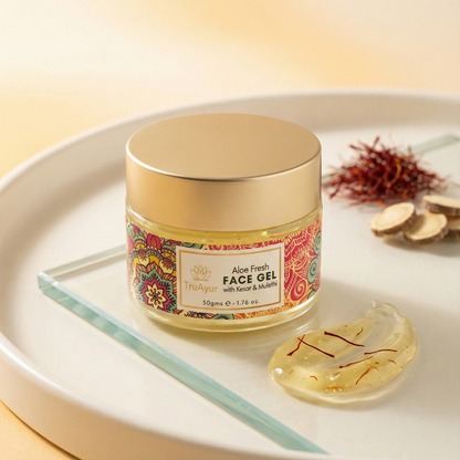 Aloe Fresh Gesichtsgel mit Kashmiri Kesar und Mulethi für einen strahlenden Glanz und tiefe Feuchtigkeitsversorgung