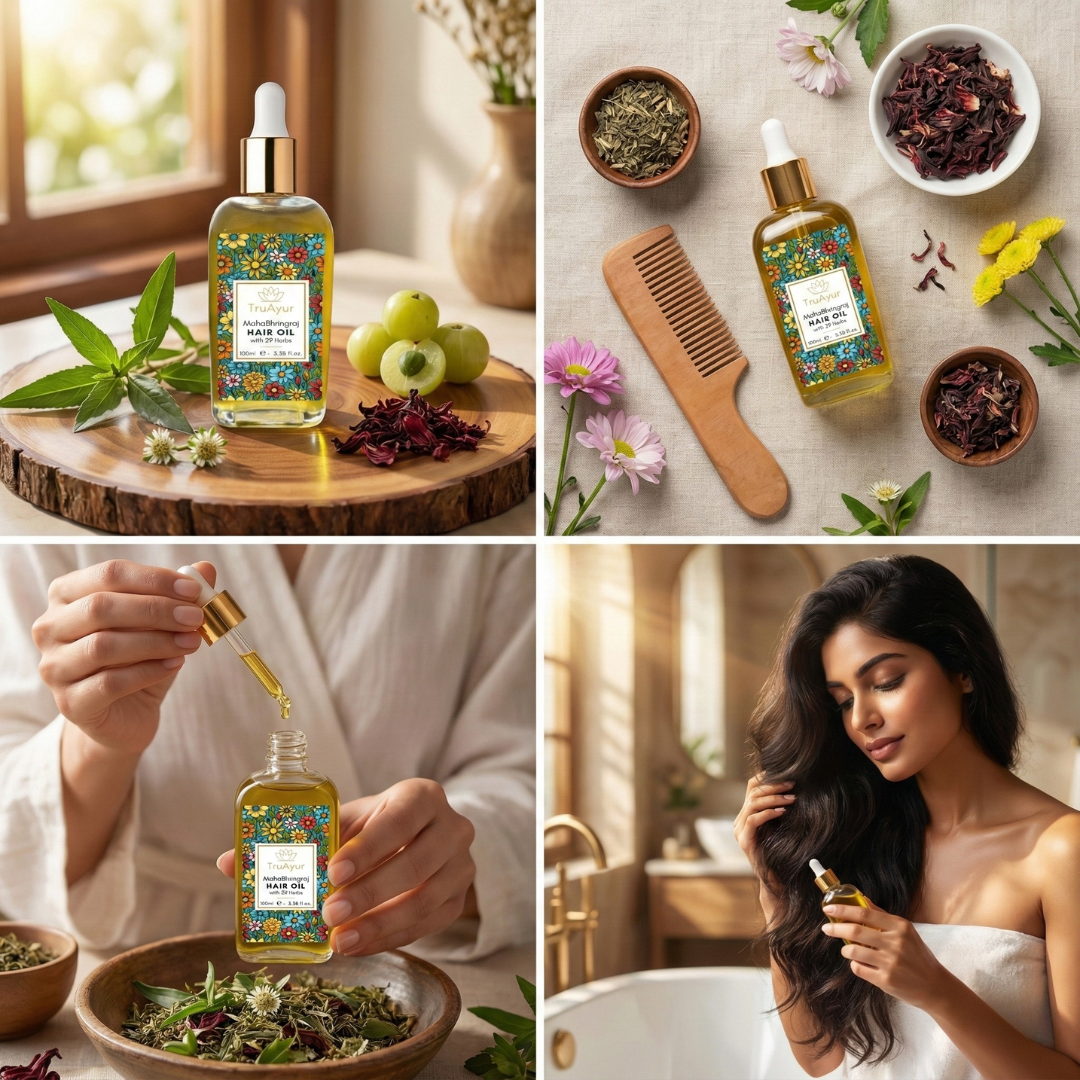 29 Kräuter-Ayurvedisches Kopfhaut-Massageöl zum Stressabbau, zur Revitalisierung des Haares und zur Förderung der Entspannung