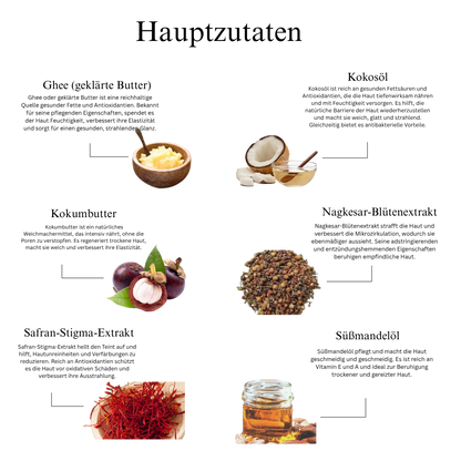 Aufhellende und reinigende Gesichtscreme mit Ghee