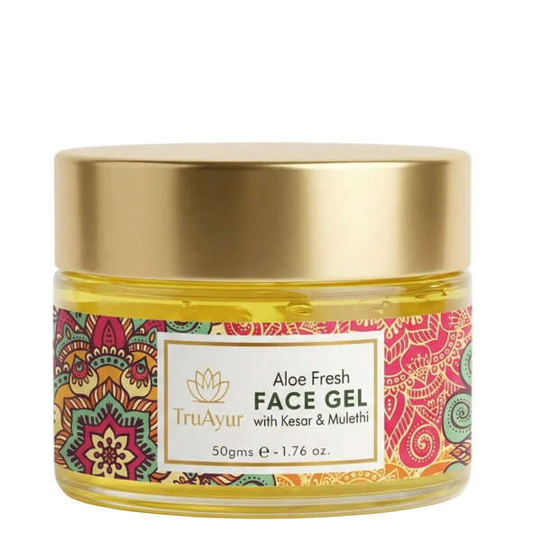 Aloe Fresh Gesichtsgel mit Kashmiri Kesar und Mulethi für einen strahlenden Glanz und tiefe Feuchtigkeitsversorgung