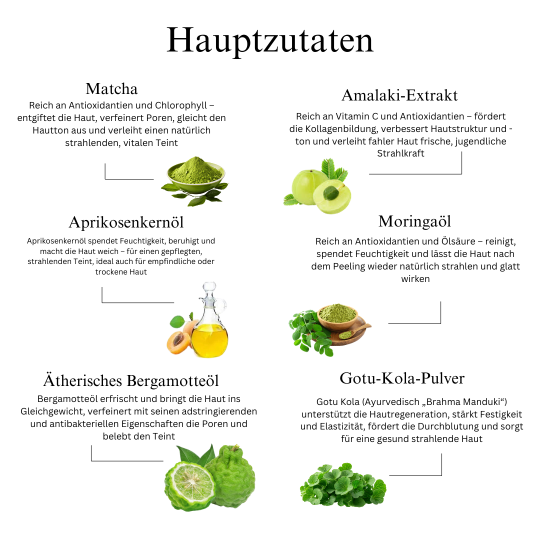 Matcha- und Avocado-Körperpeeling für intensive Feuchtigkeit und Pflege