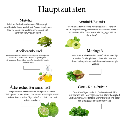 Matcha- und Avocado-Körperpeeling für intensive Feuchtigkeit und Pflege