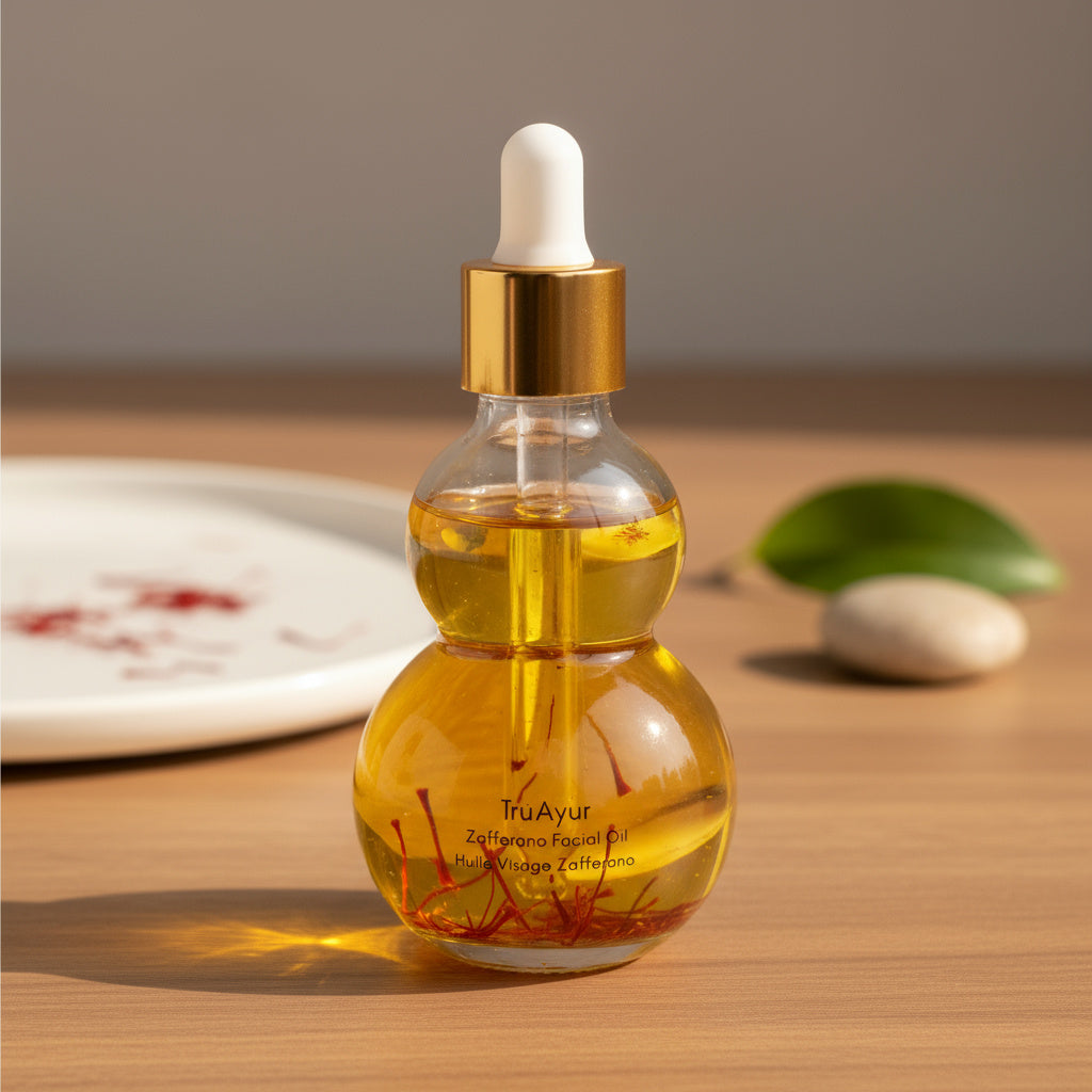 Zafferano Gesichtsöl mit reinen Safranfäden für strahlende, glatte und verjüngte Haut